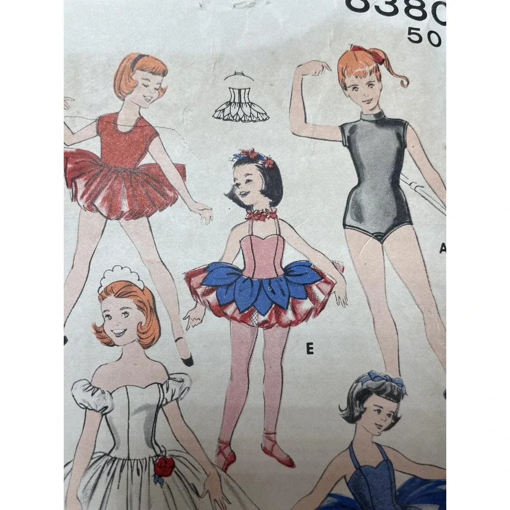 Vtg Butterick 8380 Sewing Pattern Girls Dancing Costumes Ballerina Sz 8